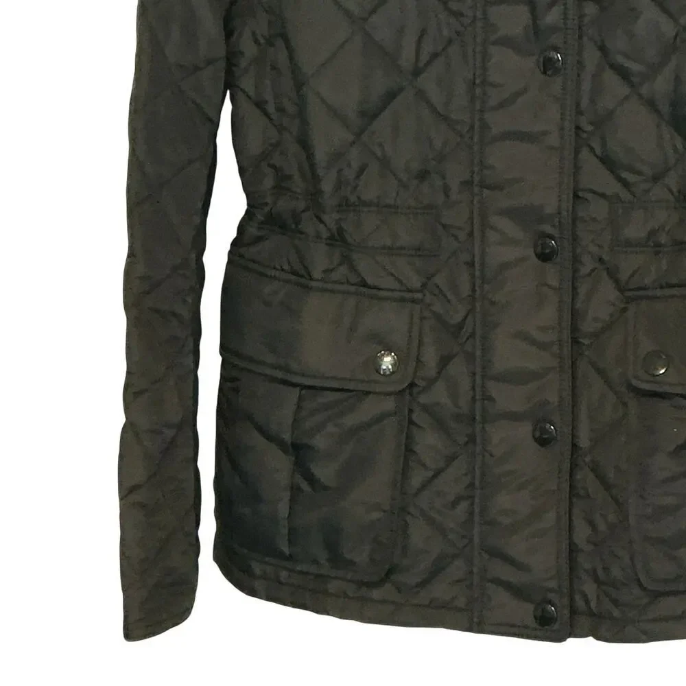 Coach Puffer Quilted Lightweight‎ Cinched Waist Black Jacket Women's Medium NWT